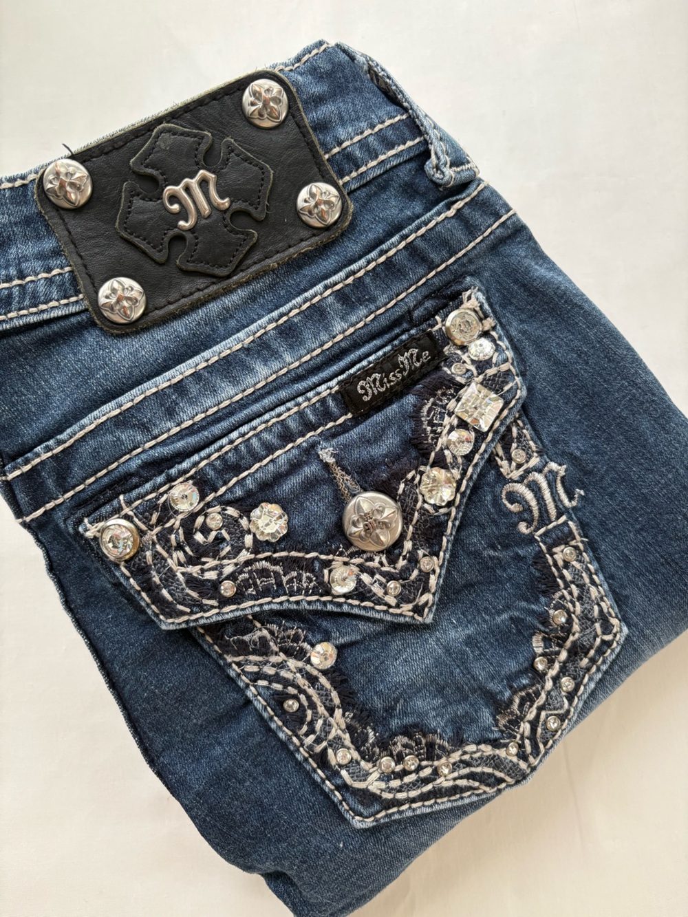 Miss Me JP5910B Signature Bootcut Jeans Size 24 (Custom Hemmed 26”)